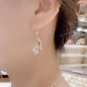 Leaf Full Of Rhinestones Ear Hook Earrings For Women Girls Golden