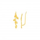 Leafy Branch Motif Climber Earrings in 14k Yellow Gold Yellow Gold