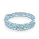Light Blue Glass Bead Coil Bracelet B12406LBL