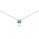 Light Blue Solitaire Choker Necklace made with Swarovski Crystals in 925 Silver N15596AQ