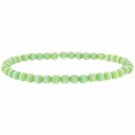 Light Green Cats Eye 4mm Beads Stretch Bracelet B9076LGR
