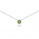 Light Green Solitaire Choker Necklace made with Swarovski Crystals in 925 Silver N15596PD
