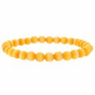 Light Orange Cats Eye 6mm Beaded Stretch Bracelet B9084OR1
