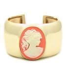 LO1964 - Gold Brass Bangle with Synthetic Synthetic Stone in Multi Color