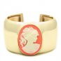 LO1964 - Gold Brass Bangle with Synthetic Synthetic Stone in Multi Color