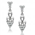 LO1969 - Rhodium White Metal Earrings with Top Grade Crystal in Clear Default Title