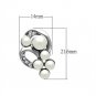 LO1970 - Rhodium White Metal Earrings with Synthetic Pearl in White Default Title