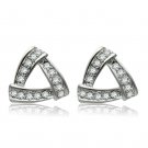 LO1975 - Rhodium White Metal Earrings with Top Grade Crystal in Clear Default Title