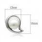 LO1976 - Rhodium White Metal Earrings with Synthetic Pearl in White Default Title