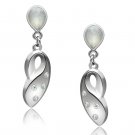 LO1978 - Rhodium White Metal Earrings with Top Grade Crystal in Clear Default Title
