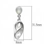 LO1978 - Rhodium White Metal Earrings with Top Grade Crystal in Clear Default Title