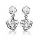 LO1982 - Rhodium White Metal Earrings with Top Grade Crystal in Clear Default Title