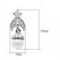 LO1988 - Rhodium White Metal Earrings with Synthetic Pearl in White Default Title