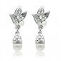 LO1992 - Rhodium White Metal Earrings with Synthetic Pearl in White Default Title