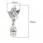 LO1992 - Rhodium White Metal Earrings with Synthetic Pearl in White Default Title