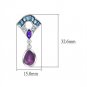 LO1993 - Rhodium White Metal Earrings with Top Grade Crystal in Multi Color Default Title