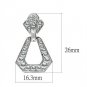 LO1995 - Rhodium White Metal Earrings with Top Grade Crystal in Clear Default Title