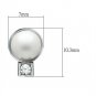 LO1997 - Rhodium White Metal Earrings with Synthetic Pearl in White Default Title