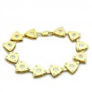 LO2004 - Matte Gold & Gold Brass Bracelet with AAA Grade CZ in Clear