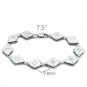 LO2006 - Matte Rhodium & Rhodium Brass Bracelet with AAA Grade CZ in Clear