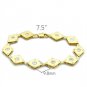 LO2007 - Matte Gold & Gold Brass Bracelet with AAA Grade CZ in Clear
