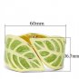 LO2121 - Flash Gold White Metal Bangle with Epoxy in No Stone