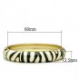 LO2152 - Flash Gold White Metal Bangle with Epoxy in No Stone