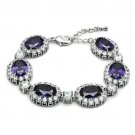LO2359 - Rhodium Brass Bracelet with AAA Grade CZ in Amethyst