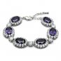 LO2359 - Rhodium Brass Bracelet with AAA Grade CZ in Amethyst