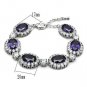 LO2359 - Rhodium Brass Bracelet with AAA Grade CZ in Amethyst