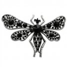 LO2391 - Imitation Rhodium White Metal Brooches with Top Grade Crystal in Jet Default Title