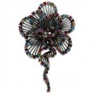 LO2395 - Imitation Rhodium White Metal Brooches with Top Grade Crystal in Multi Color Default Title