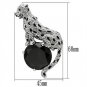 LO2398 - Imitation Rhodium White Metal Brooches with AAA Grade CZ in Jet Default Title