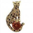 LO2399 - Gold White Metal Brooches with AAA Grade CZ in Champagne Default Title