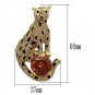 LO2399 - Gold White Metal Brooches with AAA Grade CZ in Champagne Default Title