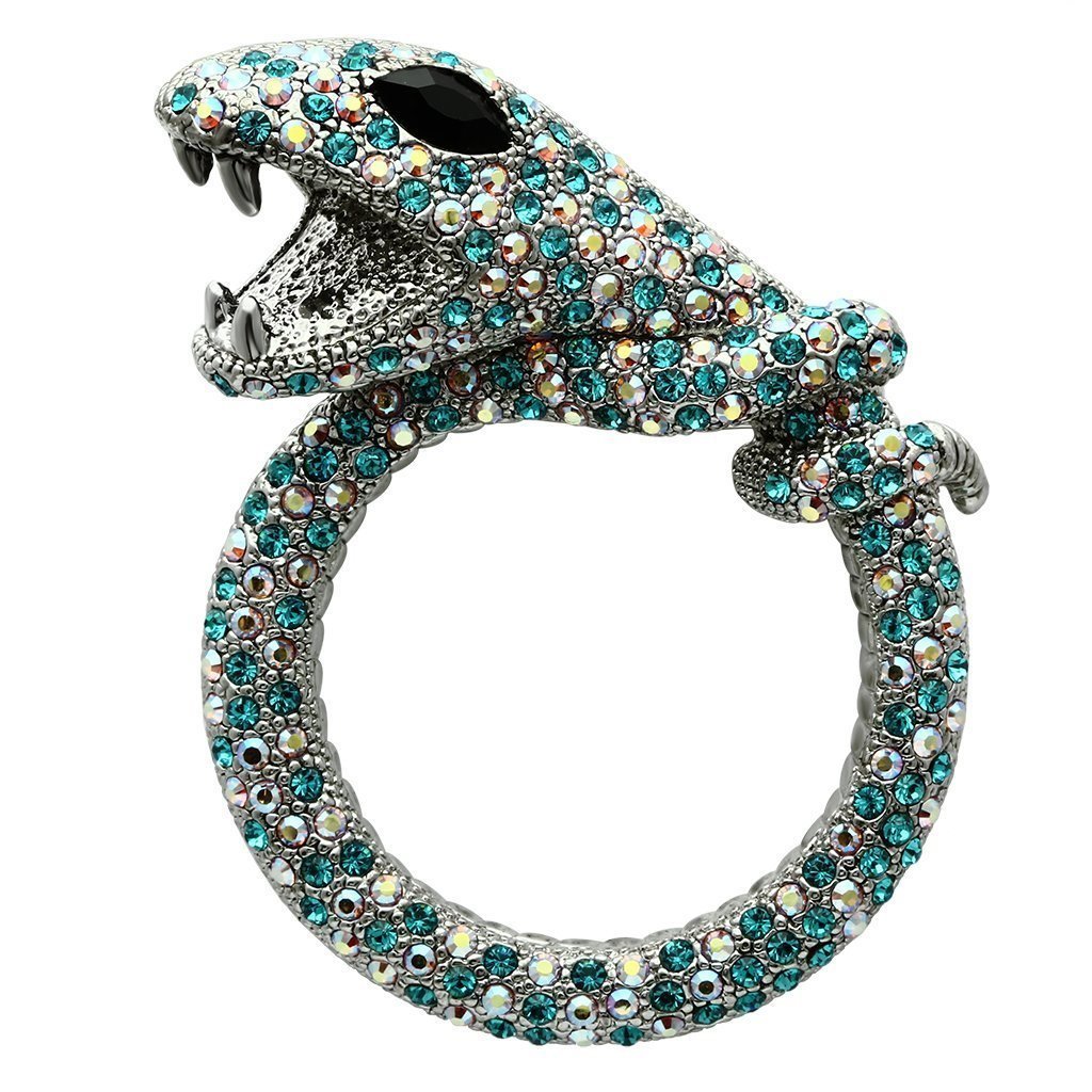 LO2401 - Imitation Rhodium White Metal Brooches with Top Grade Crystal in Multi Color Default Title