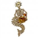 LO2411 - Gold White Metal Brooches with AAA Grade CZ in Topaz Default Title