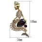 LO2412 - Gold White Metal Brooches with AAA Grade CZ in Amethyst Default Title