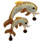 LO2413 - Gold White Metal Brooches with Top Grade Crystal in Multi Color Default Title