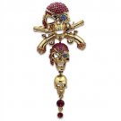 LO2416 - Gold White Metal Brooches with Top Grade Crystal in Multi Color Default Title