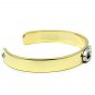 LO2576 - Gold+Rhodium White Metal Bangle with Top Grade Crystal in Clear