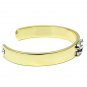 LO2588 - Gold+Rhodium White Metal Bangle with Top Grade Crystal in Clear