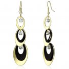 LO2652 - Gold+Ruthenium Iron Earrings with Top Grade Crystal in Clear Default Title