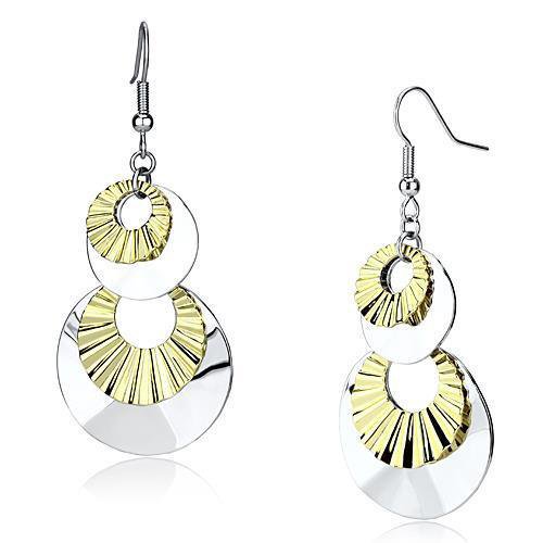 LO2656 - Reverse Two-Tone Iron Earrings with No Stone Default Title