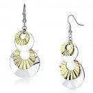 LO2656 - Reverse Two-Tone Iron Earrings with No Stone Default Title