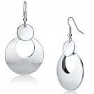 LO2657 - Matte Rhodium & Rhodium Iron Earrings with No Stone Default Title