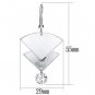 LO2662 - Matte Rhodium & Rhodium Iron Earrings with AAA Grade CZ in Clear Default Title