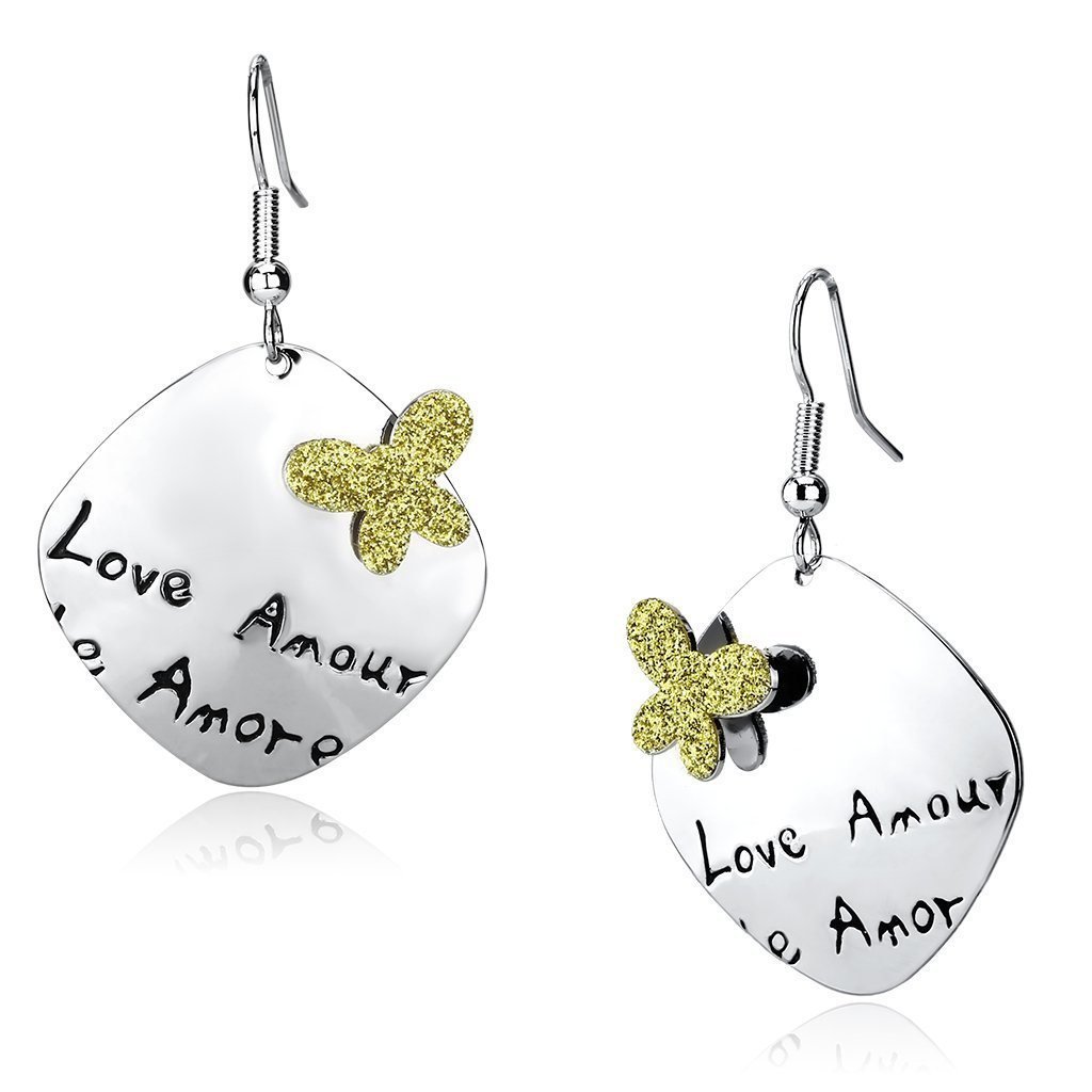 LO2664 - Rhodium Iron Earrings with No Stone Default Title