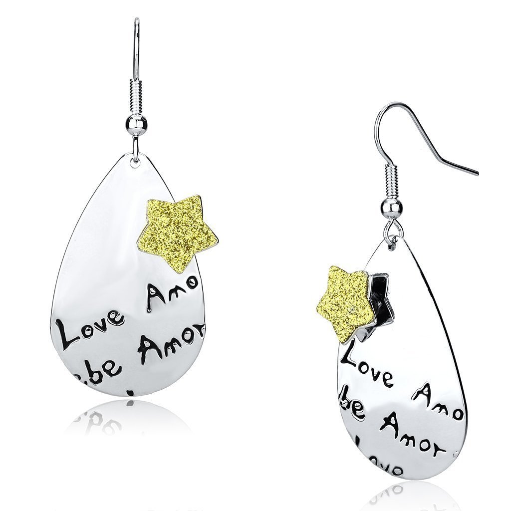 LO2665 - Rhodium Iron Earrings with No Stone Default Title