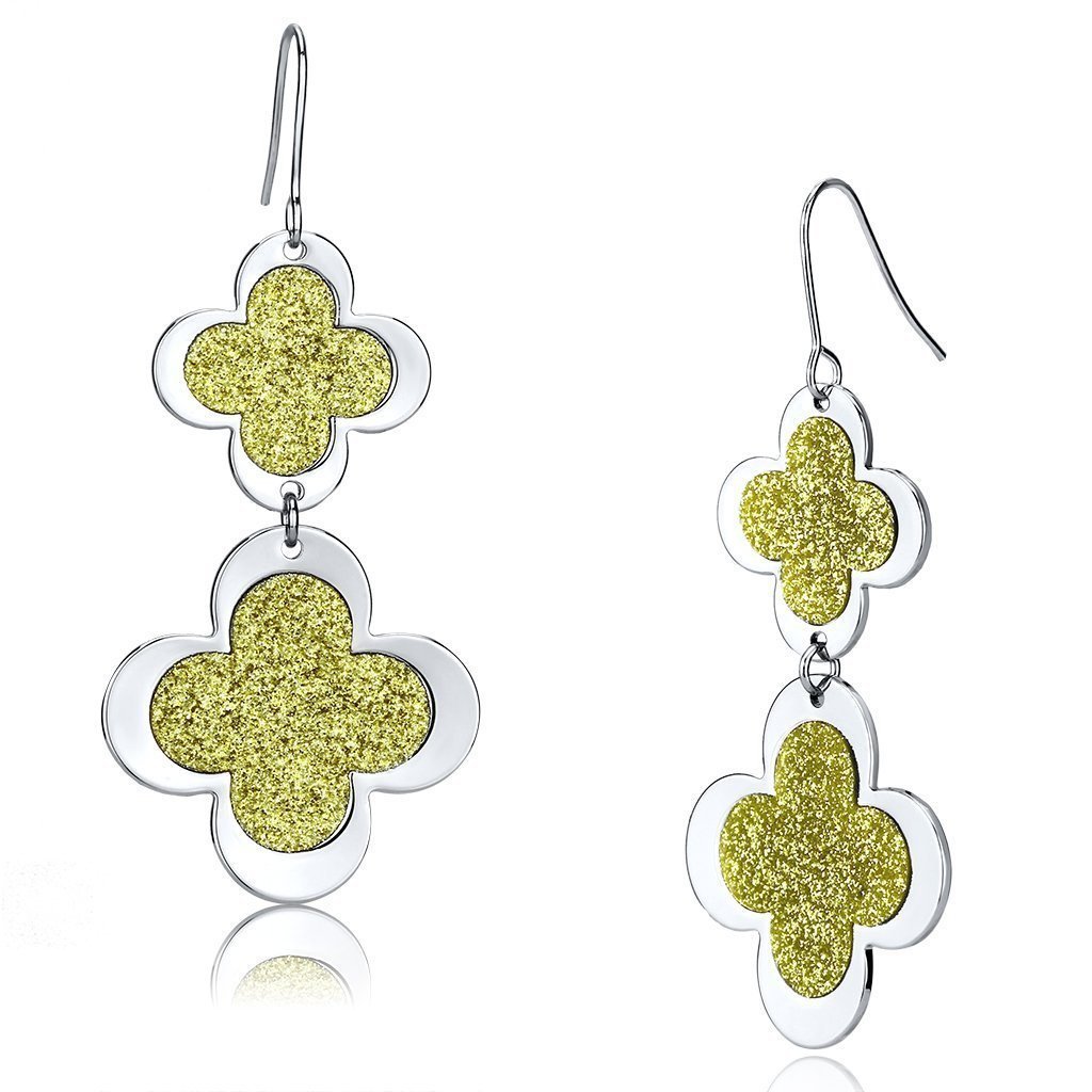 LO2666 - Rhodium Iron Earrings with No Stone Default Title